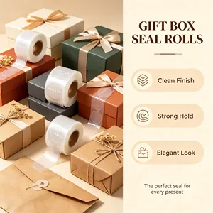 Custom Size Round Roll Stickers Self-Adhesive Transparent <b>Label</b> for Gift Box Sealing Strong <b>Stickiness</b> Digital Printing - Product Image 5