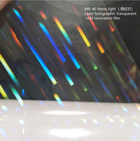 Nouveaux motifs, papier autocollant irisé, film de laminage à froid holographique pour la décoration photo et l'emballage