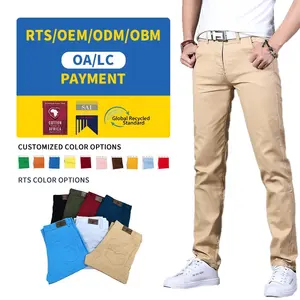 MP003 ODM OEM multi-color khaki trousers formal track pants for men chino soft men trousers