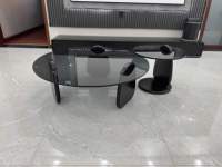 Table Basse de Salon Italienne de Luxe Léger, Table à Thé Simple et Moderne, Table à Thé en Verre Combinée Ronde Créative