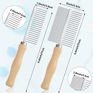 <b>Pet</b> Products Manufacturers Direct Wooden Handle Double Side <b>Pet</b> Comb 6.7x2.1 Inches Wooden Handle Comb for Dog Cat - Product Image 2