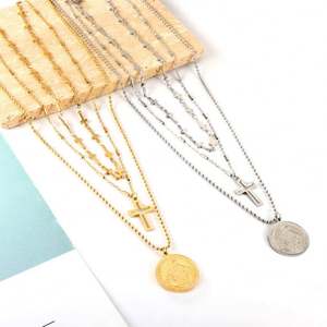 Collar de Cruz Religioso Antideslustre, Personalizado en Dubái, de Acero Inoxidable, Chapado en Oro de 14k y 18k, para Mujeres y Hombres - Product Image 2