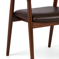 Chaise de salle à manger en bois avec siège rembourré, ton noyer, chaise d'appoint pour restaurant, café, salle à manger