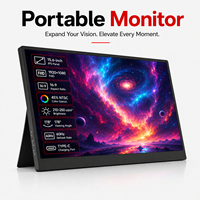 Moniteur portable sans fil GetMi Wholesale 15,6 pouces avec lecture multimédia, haut-parleurs intégrés, FHD 1080P IPS, prise en charge des clés USB