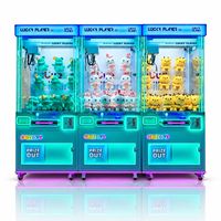 Machine à griffes LED néon pour peluches, jeu de distribution de prix d'arcade avec lumières colorées pour parcs d'attractions et centres commerciaux