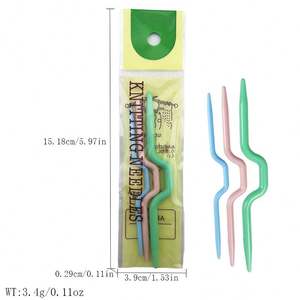 U-Twist pull bricolage outil grand oeil en plastique laine tricot point à la main aiguille incurvée en gros - Product Image 3