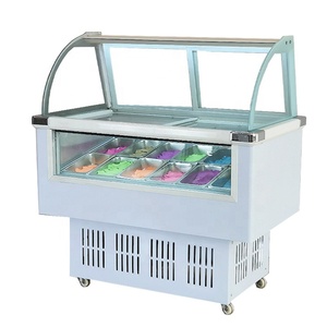 Thương mại trung tâm mua sắm <span class=keywords><strong>Gelato</strong></span> Ice Cream hiển thị tủ đông với 12 chảo - Product Image 4