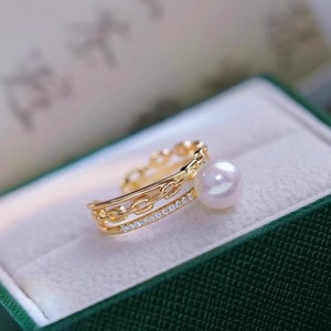 Base para Anillo de Plata S925, Accesorios para Perlas DIY, Anillo de Moda con Cuentas Redondas de 8-12 mm, Soporte para Joyería-10493 - Product Image 2