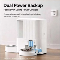 Distributeur automatique d'aliments et d'eau pour animaux de compagnie en acier inoxydable 2-en-1, 4L/3L, contrôle par bouton LCD, enregistrement vocal de 10 secondes, alimentation programmée