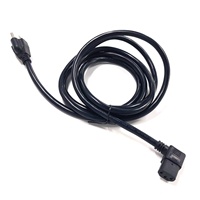 Cable de Alimentación de CA de 10A/250V con Conector IEC320 C13 en Ángulo Izquierdo a Enchufe Nema 5-15 P de EE. UU., Cable de Extensión de 90 Grados para Computadora