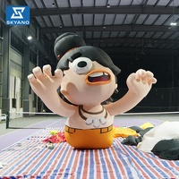 Mascotte gonflable géante personnalisée de personnage de dessin animé homme des cavernes à un œil pour la publicité et la décoration d'événements en plein air