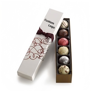 Biểu Tượng Tùy Chỉnh Sô Cô La Truffle Bao Bì Hộp Chất Lượng Cao Cấp Thực Phẩm Thẻ Trắng Hộp Với Chèn Nhựa - Product Image 4