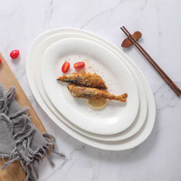 Ensemble d'assiettes à Dessert en porcelaine de 6 pouces, assiette ovale en céramique blanche pour la cuisine et les fêtes de famille
