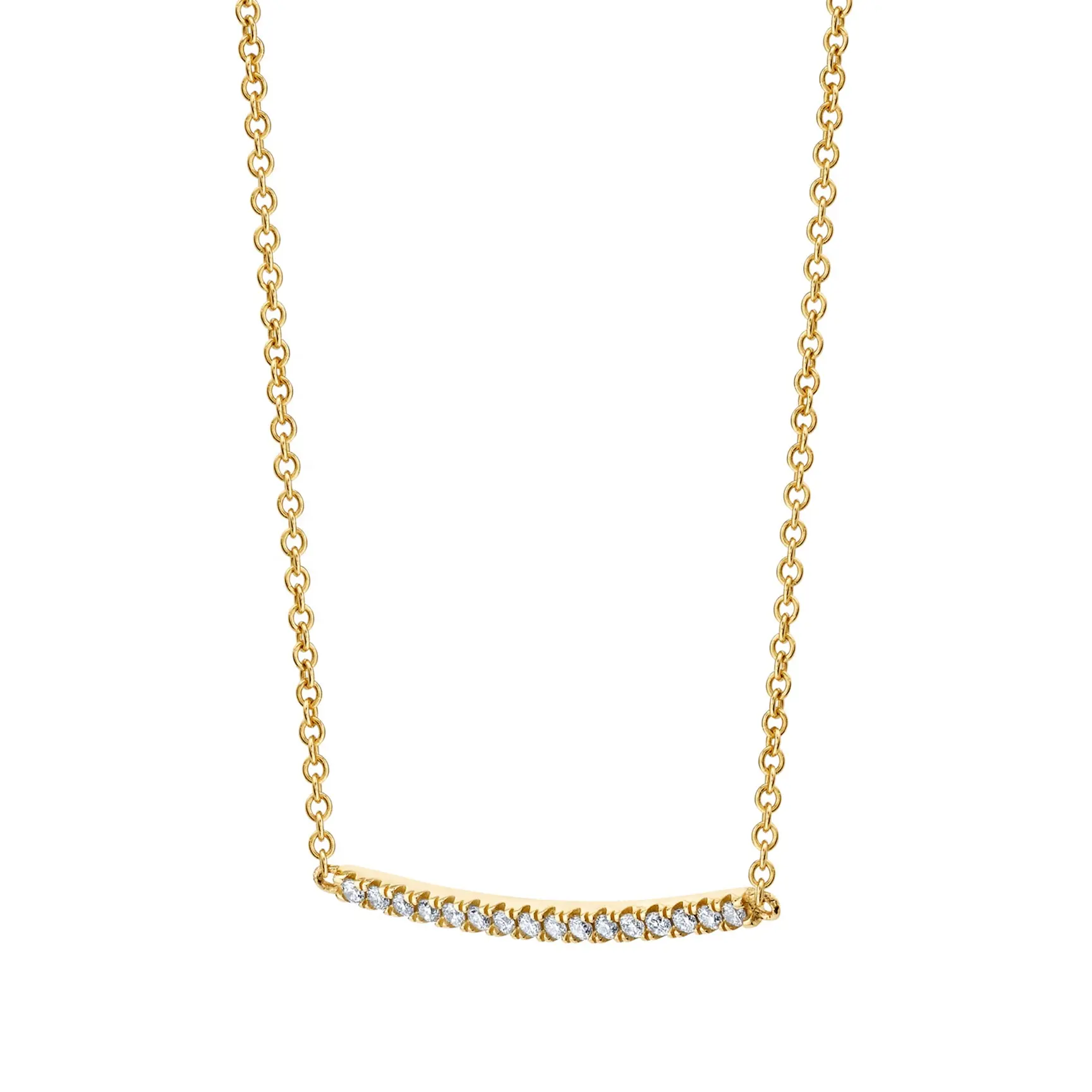 Kustom Dainty 925 Perak Murni Perhiasan 18K Emas Disepuh Bar Memanjat Putih Kubik Zirkon Kalung untuk Wanita