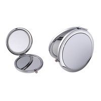 Specchietto Portachiavi in Metallo Personalizzato con Logo, Stampa Sublimatica su Due Lati, Forme Multiple, Pieghevole e Portatile, Specchio Cosmetico Argento e Oro