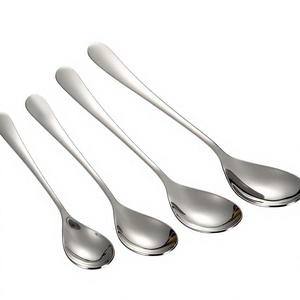 304 Stainless Steel Mirror Finish Western-Style Long Handle <strong>Childrens</strong> Soup/Dinner Spoon <strong>Cutlery</strong> <strong>Set</strong> - Product Image 1