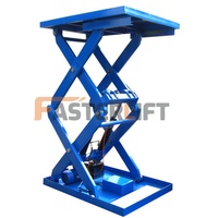 Plateforme élévatrice à ciseaux hydraulique manuelle portable CE 300 kg, chariot à plateau plat, mini chariot mobile en acier