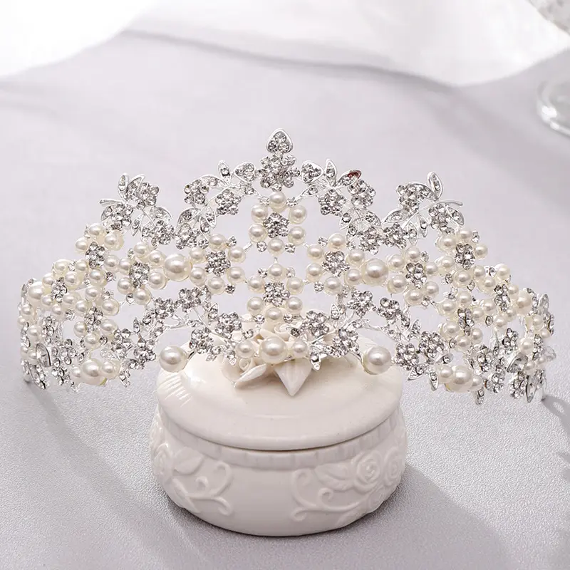 Moda taç Tiaras taçlar ve düğün gelin Pageant doğum günü çocuklar kristal gelin kraliçe altın kadın Tiara/