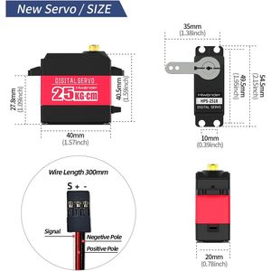 Servomoteur numérique Hiwonder 25Kg Cm à couple élevé avec engrenages métalliques pour robots RC et projets DIY - Product Image 5