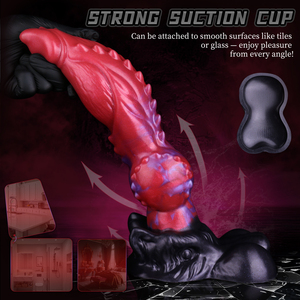 Dildo NNSX con diseño de nudo de lobo y textura en relieve, 11.65'', dildo grande con textura animal para hombres y mujeres, para masturbación anal y vaginal, manos libres. - Product Image 3