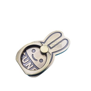 Cune Metal Phone Ring Holder Zinc Alloy Bronze Color Desktop <b>Stand</b> Back Adhesive Design - Product Image 5