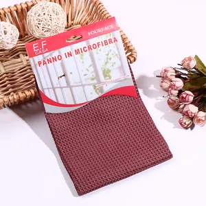 Wafel Geweven Schoonmaakdoeken Custom Microfiber Glas Schoonmaak Handdoeken Ladd Keuken Thee Hand Microfiber Papier Kaart Bsci Als Foto