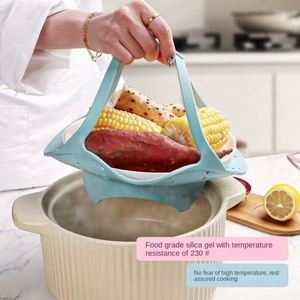 Food Grade Silicone Plastic Kitchen <b>Steamer</b> Non-Stick Binaural Steamed Bread <b>Steamer</b> Breathable New Kitchen Accessory - Product Image 3