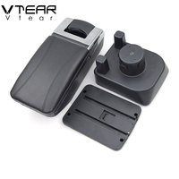 Vtear Accoudoir avant de voiture en ABS et cuir PU avec chargeur USB, porte-gobelet et boîte de rangement centrale, accessoires intérieurs pour Geely CK 2005-2016