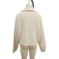 Pull uni pour femme 2026, design à col châle, fermeture éclair, cardigan en tricot décontracté pour femme, manteau pour femme, nouveau design, service OEM