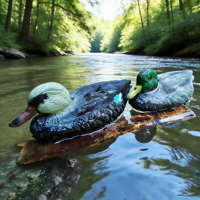 Paire de leurres de chasse au canard réalistes flottants (PE résistant aux UV et imperméable) pour la chasse aux oiseaux aquatiques et la décoration de jardin
