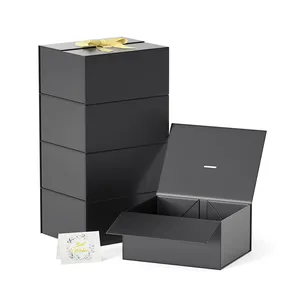 Luxus faltbare schwarze magnetische faltbare Geschenkbox mit magnetischem Deckel