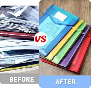 Pochette transparente imperméable à fermeture à pression et poche, classeur extensible en plastique, organiseur de documents - Product Image 4