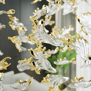 Design moderne professionnel or éclairage lustre pendentif hauteur réglable verre hôtel salle à manger lampe érable <span class=keywords><strong>chou</strong></span> forme - Product Image 4