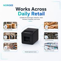 NORGEE Printer Thermal Struk POS Restoran Kecepatan Tinggi 80mm Ramah Lingkungan Stok Baru