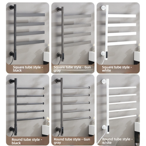 Wayon - <span class=keywords><strong>Toallero</strong></span> Calefactor de Lujo de Acero Inoxidable, Montaje en Pared, Color Gris Metálico, Calentador de Baño - Product Image 6