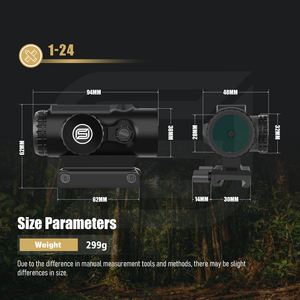 For 1x24 Aluminum Alloy Tactical <strong>Prism</strong> <strong>Scope</strong> Solar Powered Red/Green Dot Sight IPX5 Waterproof Fogproof Fully - Product Image 5