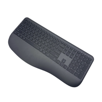 Nouveau clavier sans fil ergonomique OEM personnalisé à piles, fonctionnement par ciseaux, double mode BT 2.4G, pleine taille, en similicuir, pour Mac/Android