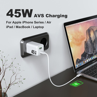 Chargeur mural USB rapide GaN PD 45W pour iPhone 17 18 Pro Max, ordinateur portable, Macbook, tablette, téléphone portable, certifié CE ROHS, directement de l'usine