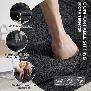 Criss Cross Legged Office <b>Chair</b> with Flip-Up <b>Back</b>&Dynamic Airbag Lumbar <b>Support</b>, Wide Seat Desk <b>Chair</b>, Flip-Up Arms with Wheels - Product Image 3