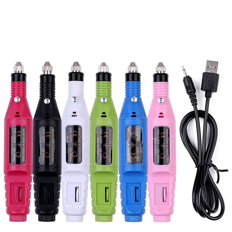 Popüler 6 renk ucuz tırnak matkaplar USB mini elektrikli tırnak matkap makinesi