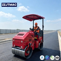Compacteur d'asphalte vibrant hydraulique à double tambour de 1 tonne, haute puissance, en tandem, en promotion