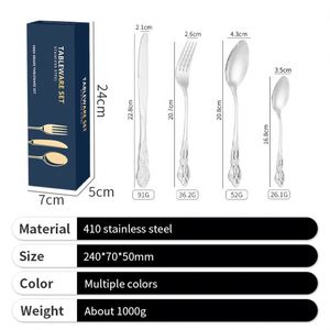 High Quality 20Pcs Cutlery Stainless Steel Gold Unique Fork Flatware Set for Restaurant - Product Image 4