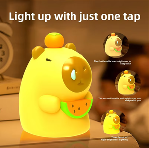 Bedroom Kids Silicone LED Night Light <b>Touch</b> Pat Sensor <b>Lamp</b> for Sleep Recharge Supply for Children Use <b>Touch</b> Light BPAFree - Product Image 4