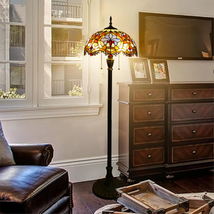 <span class=keywords><strong>Lampadaire</strong></span> de style moderne Tiffany avec vitrail <span class=keywords><strong>baroque</strong></span> emballé sur mesure pour l'éclairage du salon de lecture en intérieur - Product Image 4