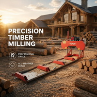 Scierie mobile robuste VOER, lame à bande de 3,27 m, poids de 550 kg, coupe-bois industriel pour la construction d'infrastructure