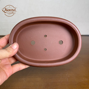 Petit pot à bonsaï ovale en argile violette, pot à <span class=keywords><strong>fleurs</strong></span> bohème, pots de jardin en céramique écologiques et durables, pour plantes succulentes - Product Image 5