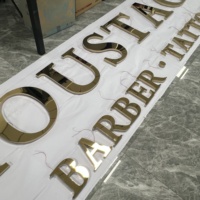 Logo personnalisé rétroéclairé 3D en acier inoxydable LED IP65 avec transformateur, prise murale, compatible HomeKit, pour bâtiments de bureaux