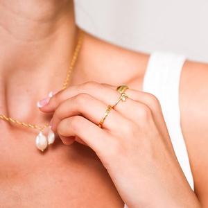 Anel de prata esterlina 925 banhado a ouro 18k, pulseira de pente de prata esterlina 925 - Product Image 2