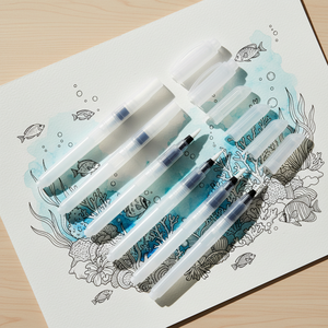 Ensemble <span class=keywords><strong>de</strong></span> 6 stylos pinceaux à eau rechargeables, pinceaux à eau à pointes assorties pour la peinture, la calligraphie, la coloration, les travaux manuels - Product Image 4