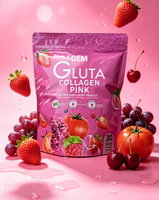Private Label 30 Porties GLUTA COLLAGEEN ROZE Poeder Supplement Huidverzorging Gemengde Fruit Smaak Fabriekslevering